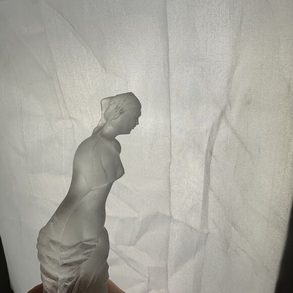 Frosted Satin Glass Aphrodite of Melos Statue Venus de Milo Bust Figurine 10" - Picture 4 of 10